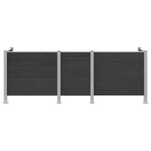 Plot pro popelnice Šedá 315 x 85 x 115 cm Hliník a WPC - obrázek 4