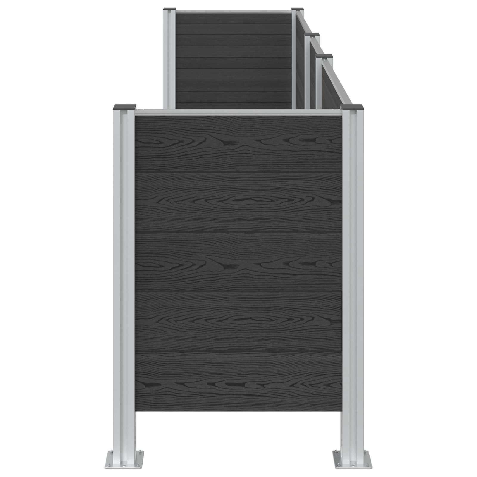 Afvalbak Schutting Grijs 315 x 85 x 115 cm Aluminium en WPC image 5