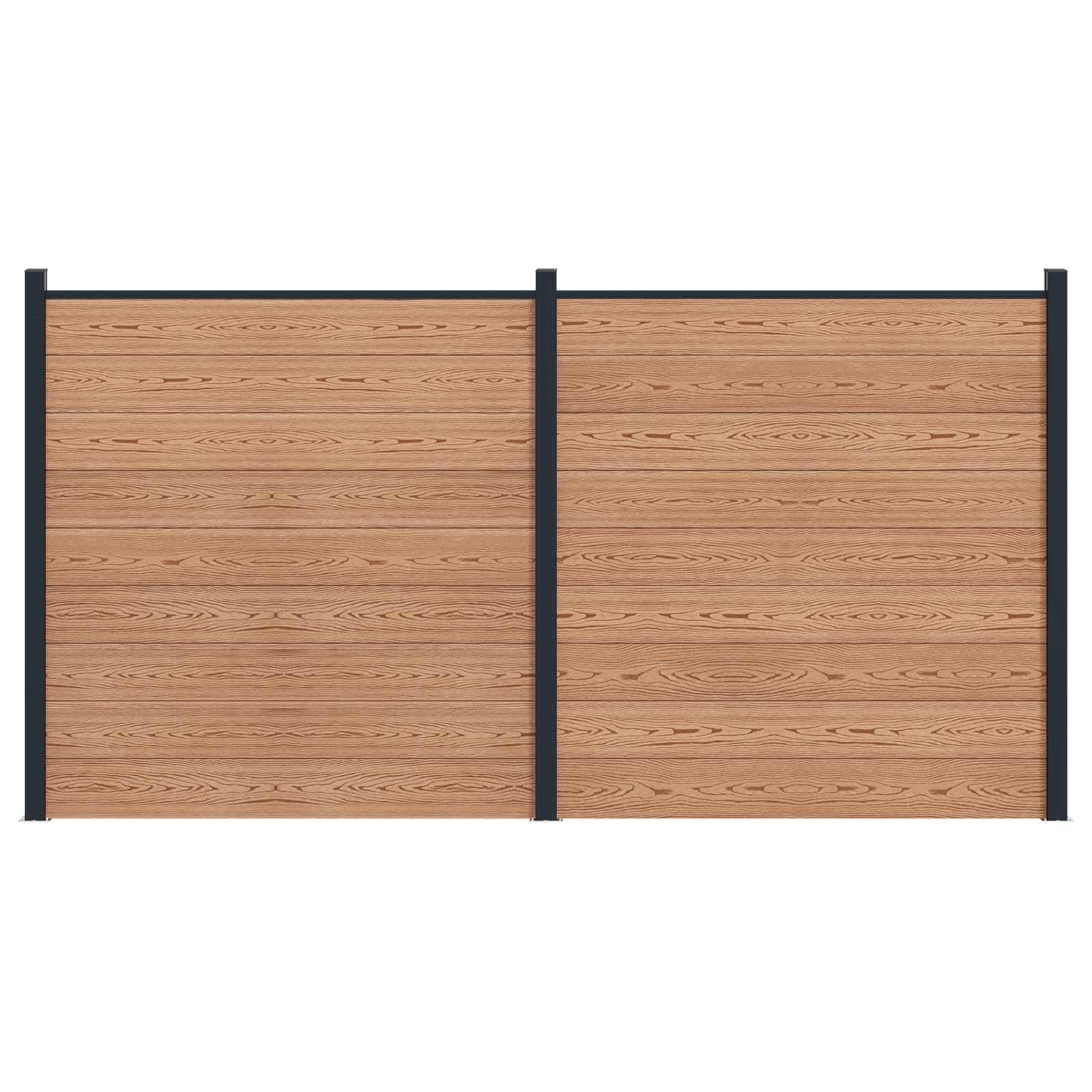 vidaXL Panou de Gardă 2 pcs WPC și Aluminiu Maro