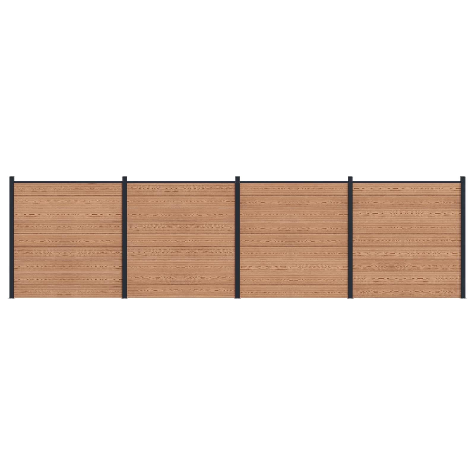 vidaXL Panou de Gardă 4 pcs WPC și Aluminiu Maro