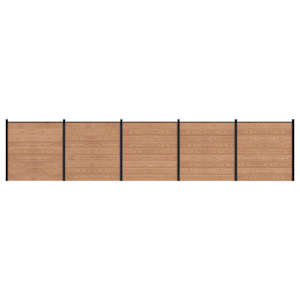 Komplet ograj 5 pcs 872 x 186 cm WPC in aluminij Rjava