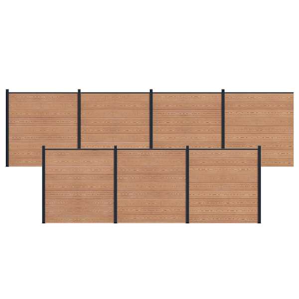 vidaXL Aia komplekt 7 tk 1218 x 186 cm WPC ja Alumiinium Pruun