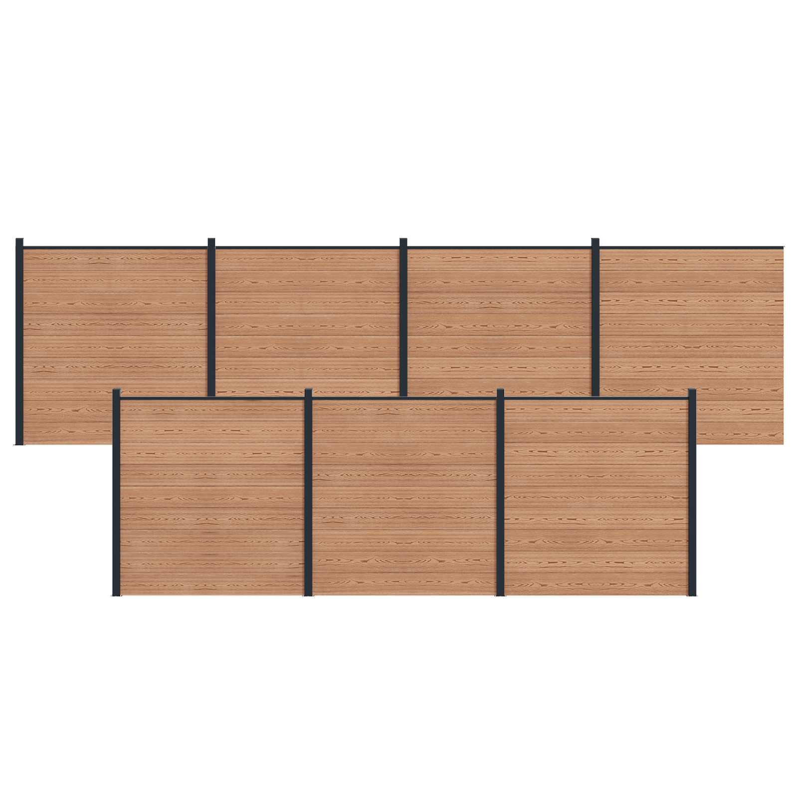 vidaXL Panou de Gardă 7 pcs WPC și Aluminiu Maro