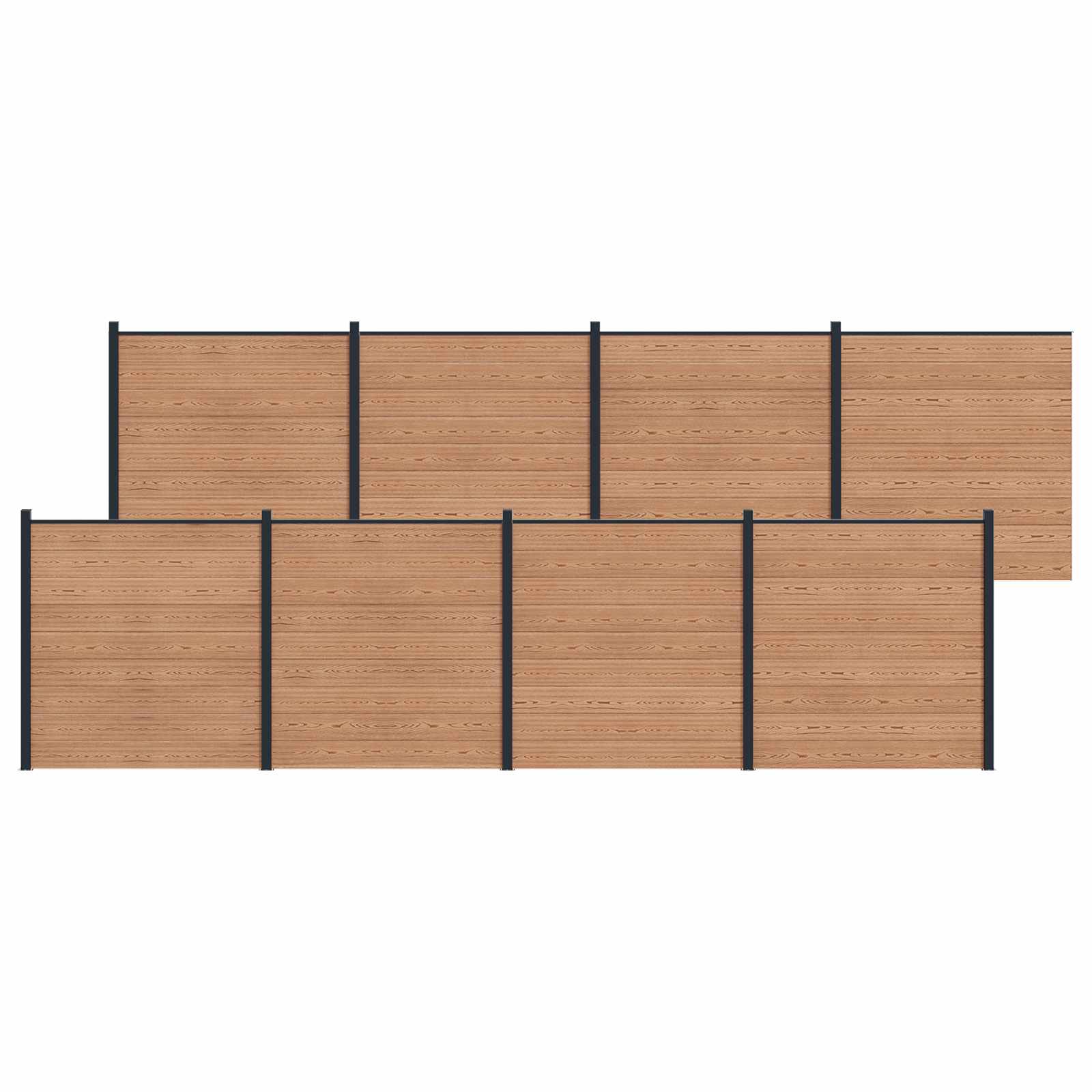 vidaXL Panou de Gardă 8 pcs WPC și Aluminiu Maro