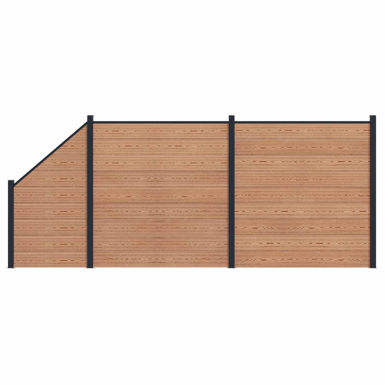 vidaXL Panou de Gardă 3 pcs WPC și Aluminiu Maro