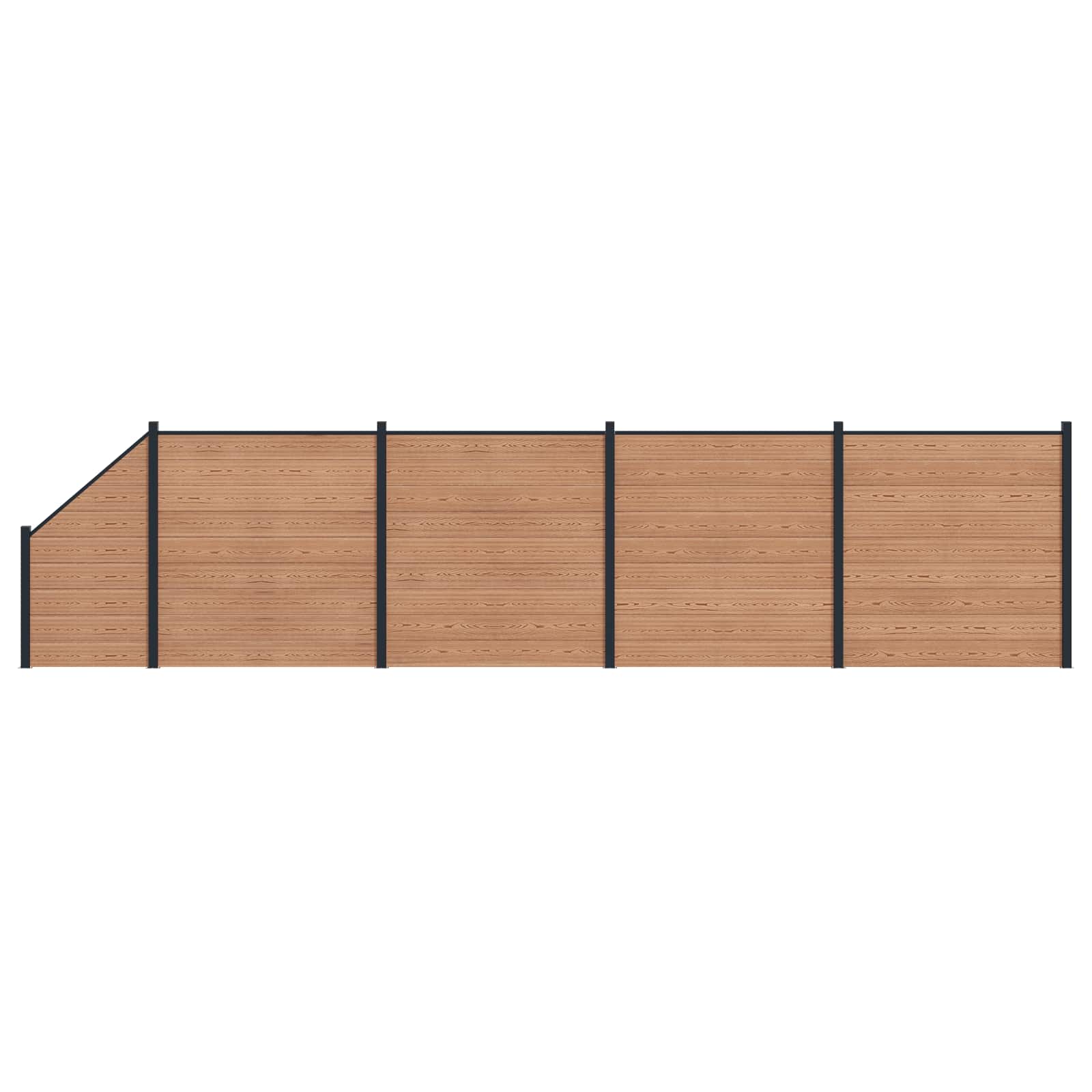 vidaXL Panou de Gardă 5 pcs WPC și Aluminiu Maro