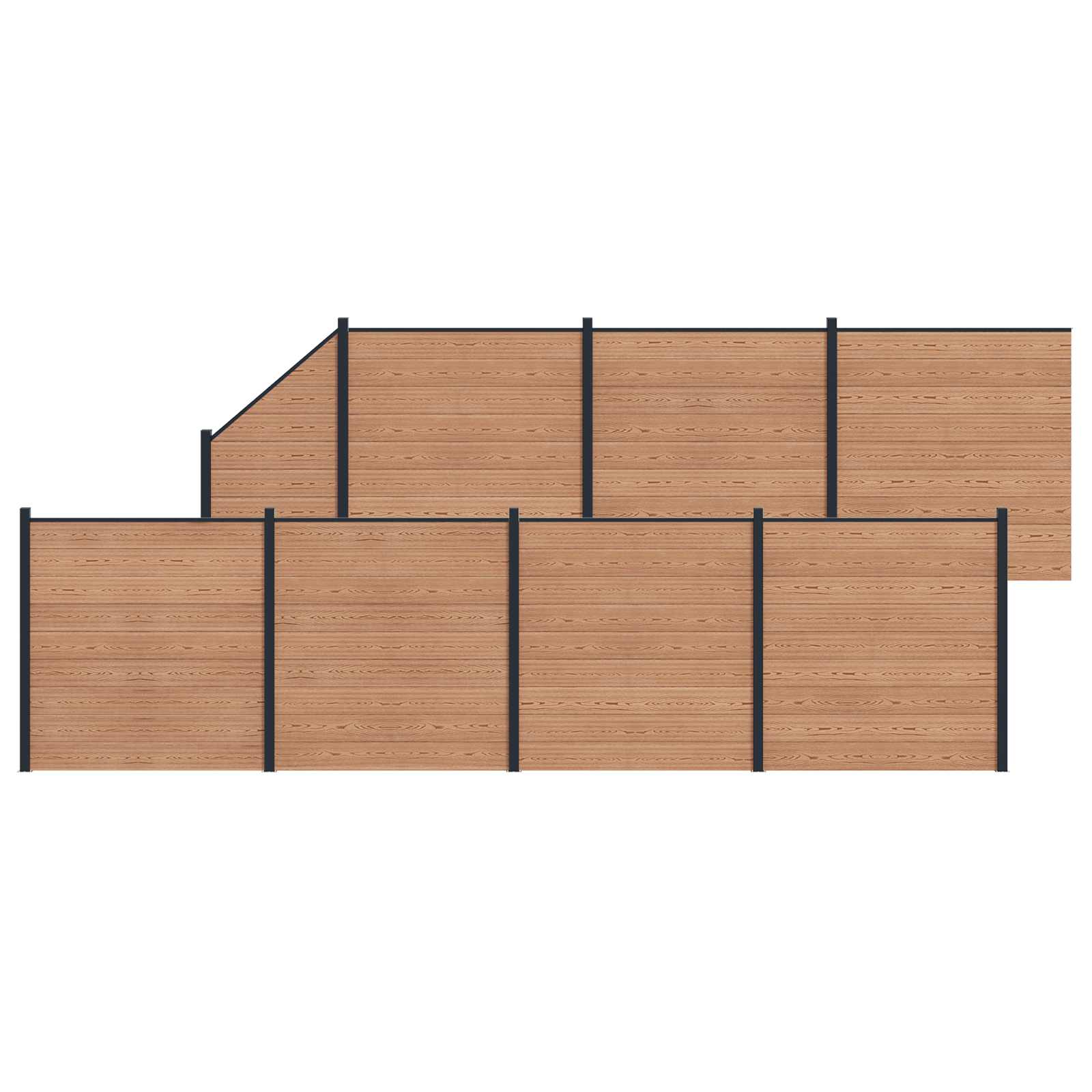 vidaXL Panou de Gardă 8 pcs WPC și Aluminiu Maro