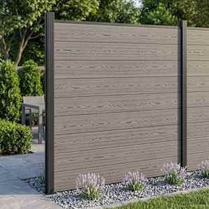 Komplet ograj 175 x 186 cm WPC in aluminij Siva