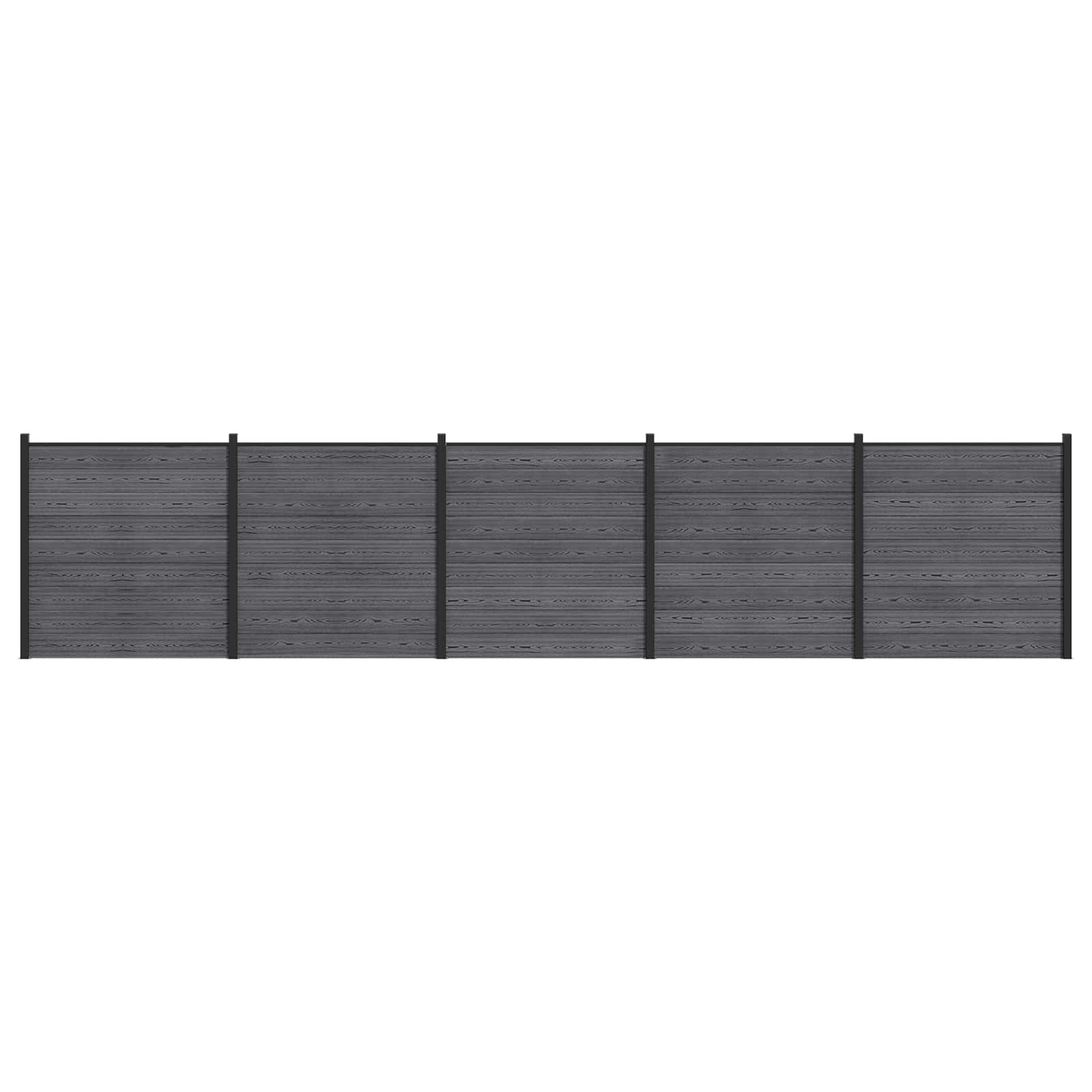 vidaXL Panou de Gardă 5 pcs WPC și Aluminiu Gri