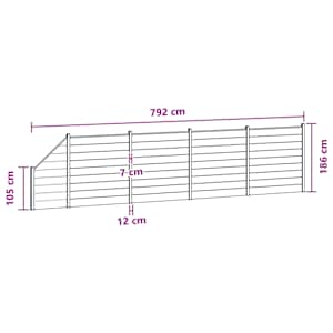 Sada plotů 5 ks 792 x 186 cm WPC a hliník Šedá - obrázek 12