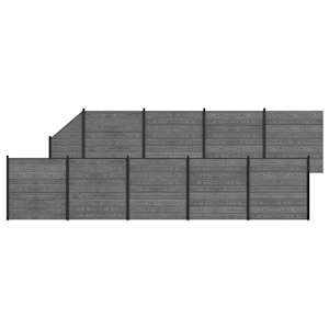 vidaXL Aia komplekt 10 tk 1657 x 186 cm WPC ja Alumiinium Hall