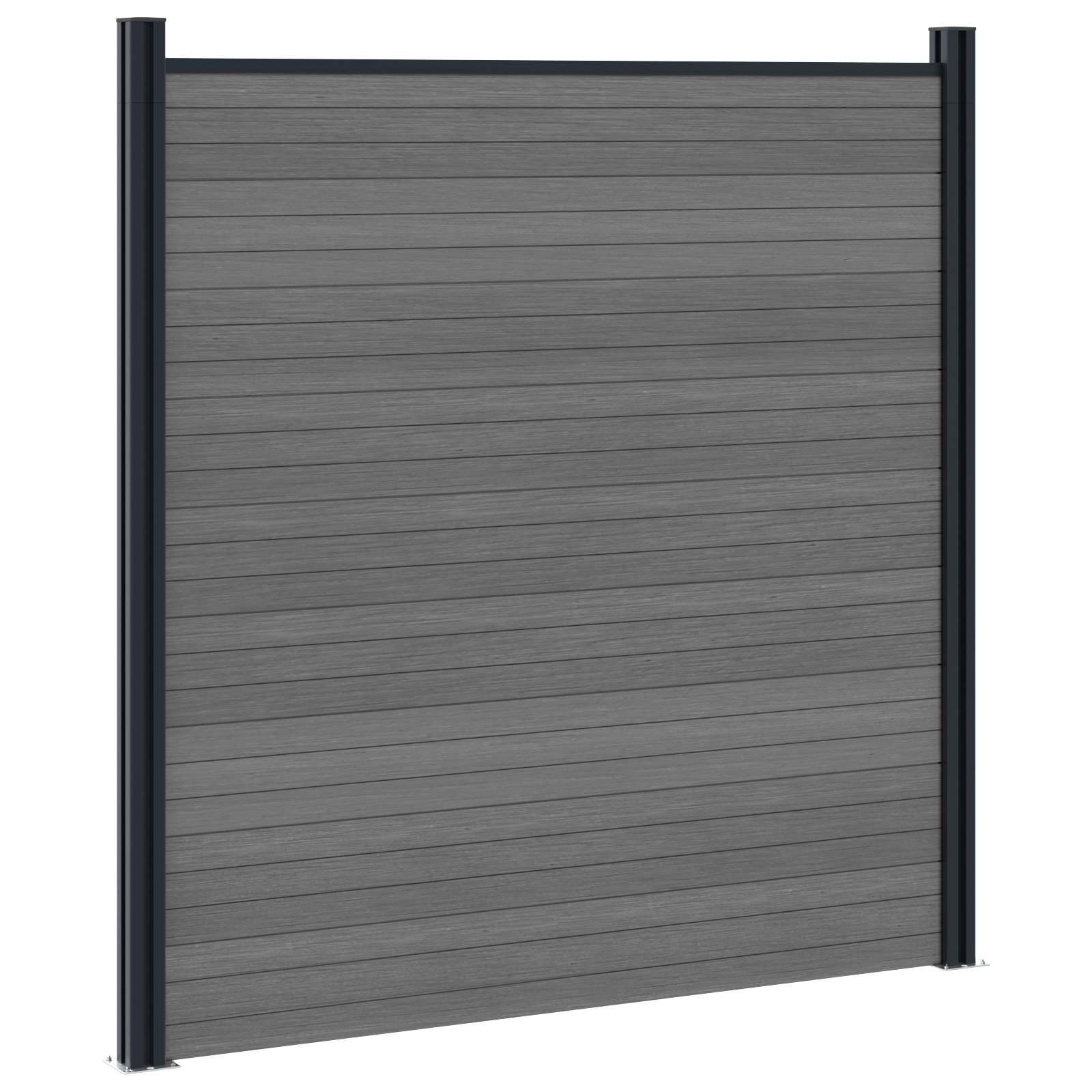 Komplet ograj 10 pcs 1657 x 186 cm WPC in aluminij Siva - slika 4