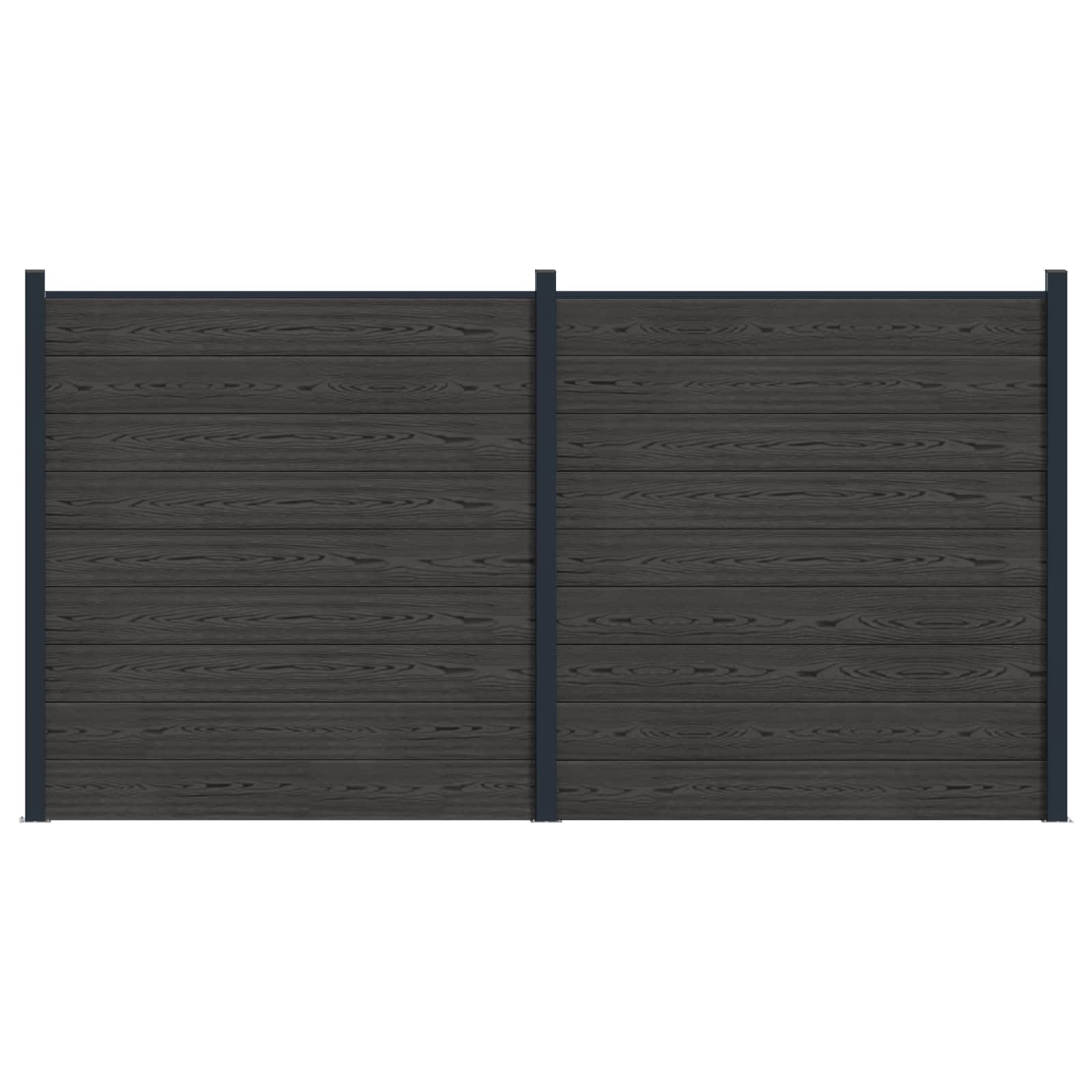 vidaXL Panou de Gardă 2 pcs WPC și Aluminiu Negru