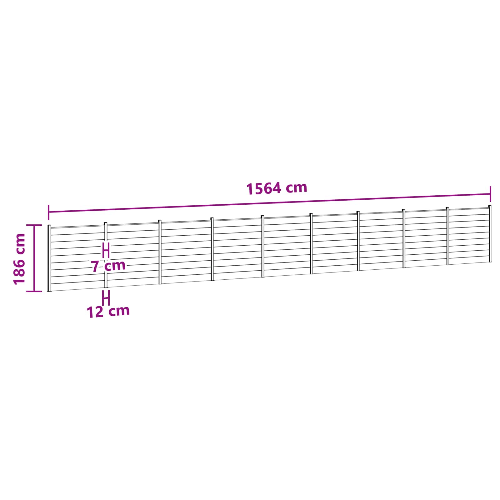 vidaXL Plošča ograje 9 pcs WPC in aluminij Črna - slika 8