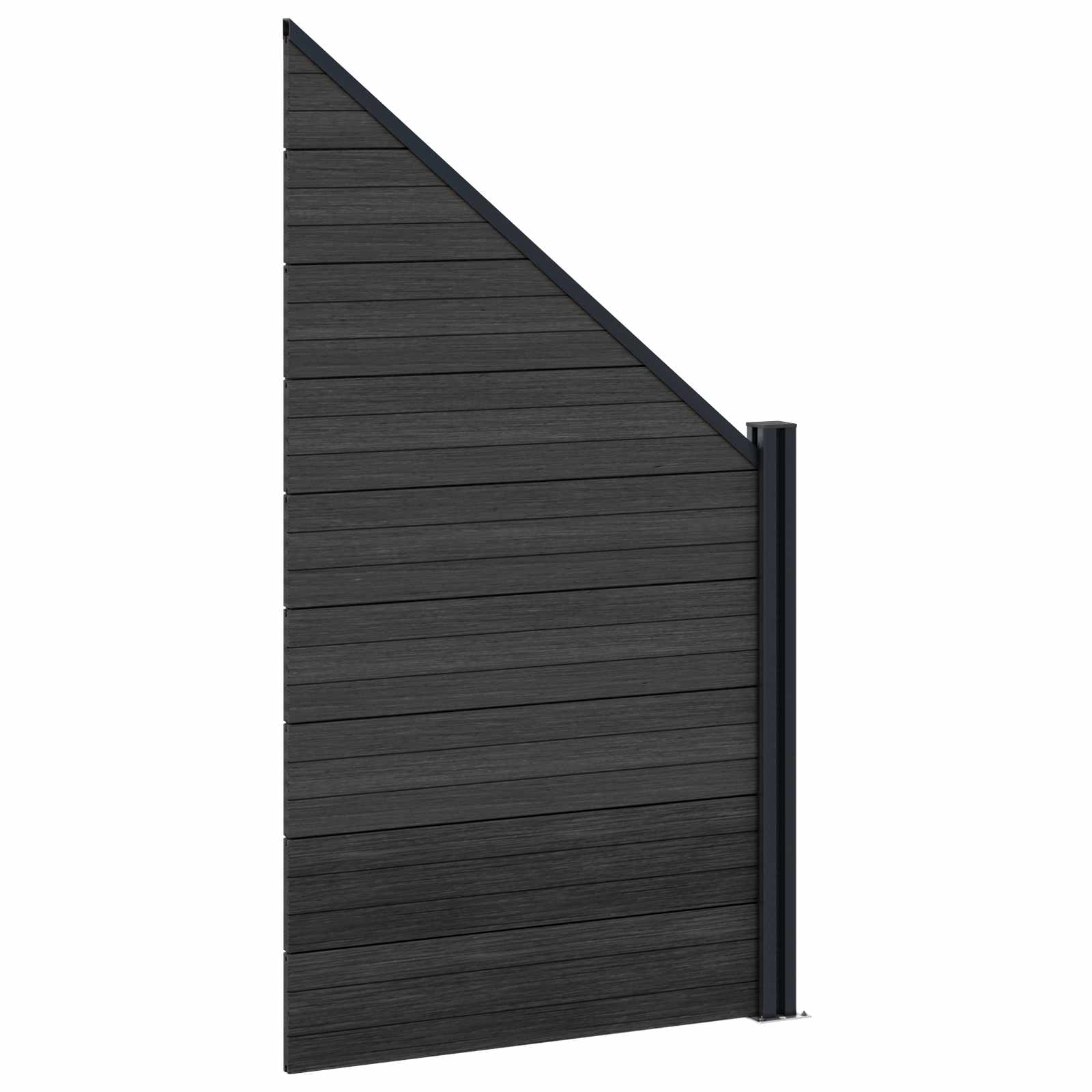 Komplet ograj 10 pcs 1657 x 186 cm WPC in aluminij Črna - slika 6