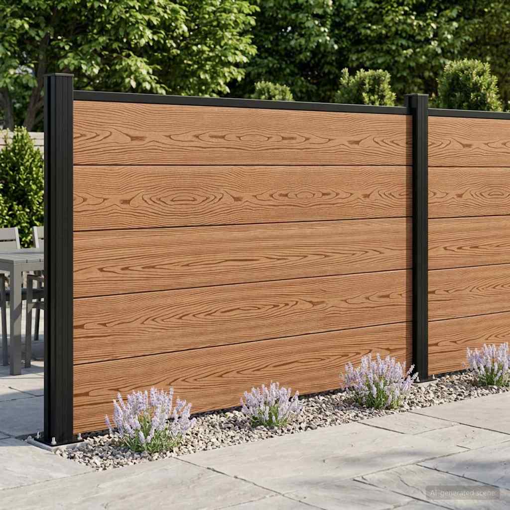 vidaXL Set de Gard 175 x 105 cm WPC și Aluminiu Maro