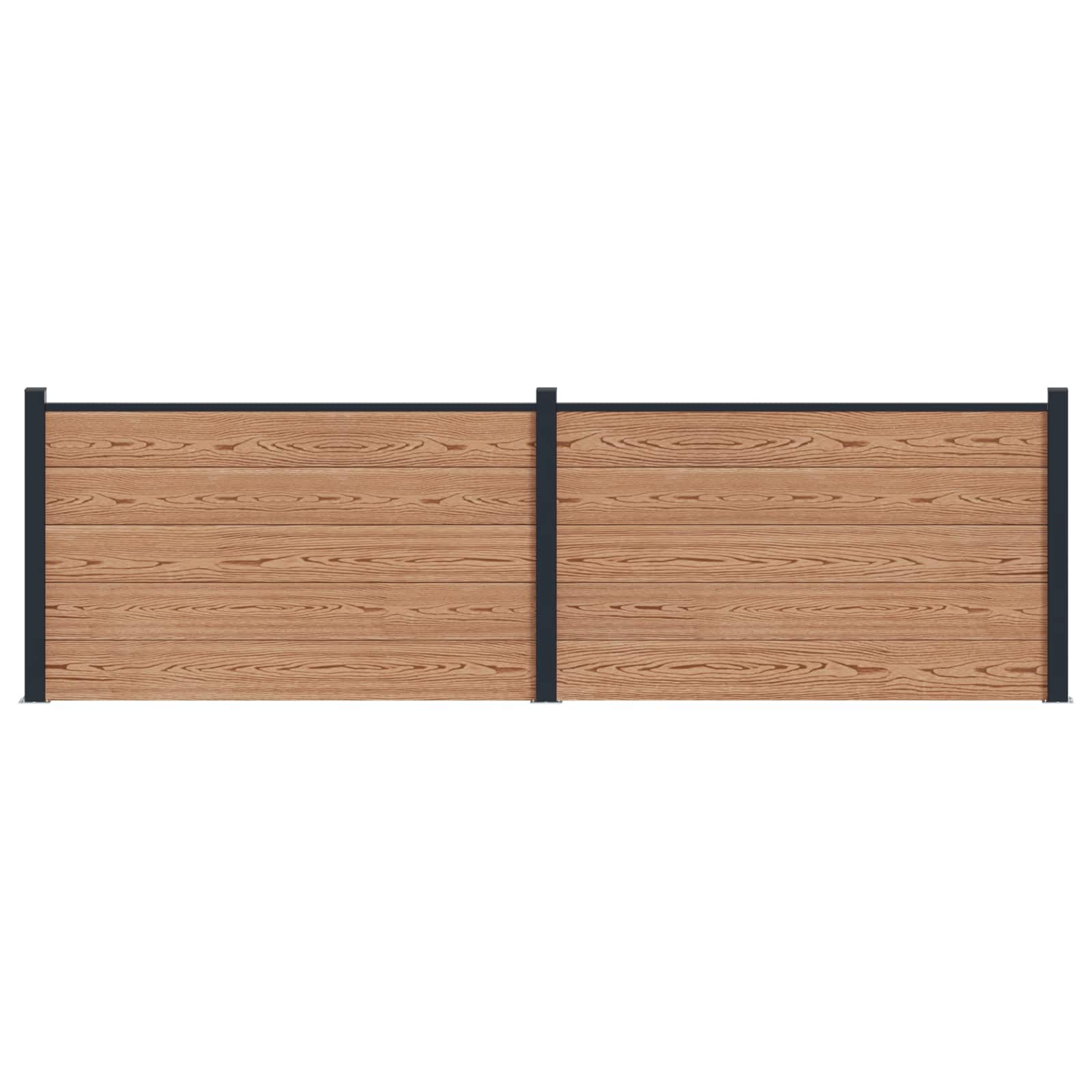 vidaXL Panou de Gardă 2 pcs WPC și Aluminiu Maro