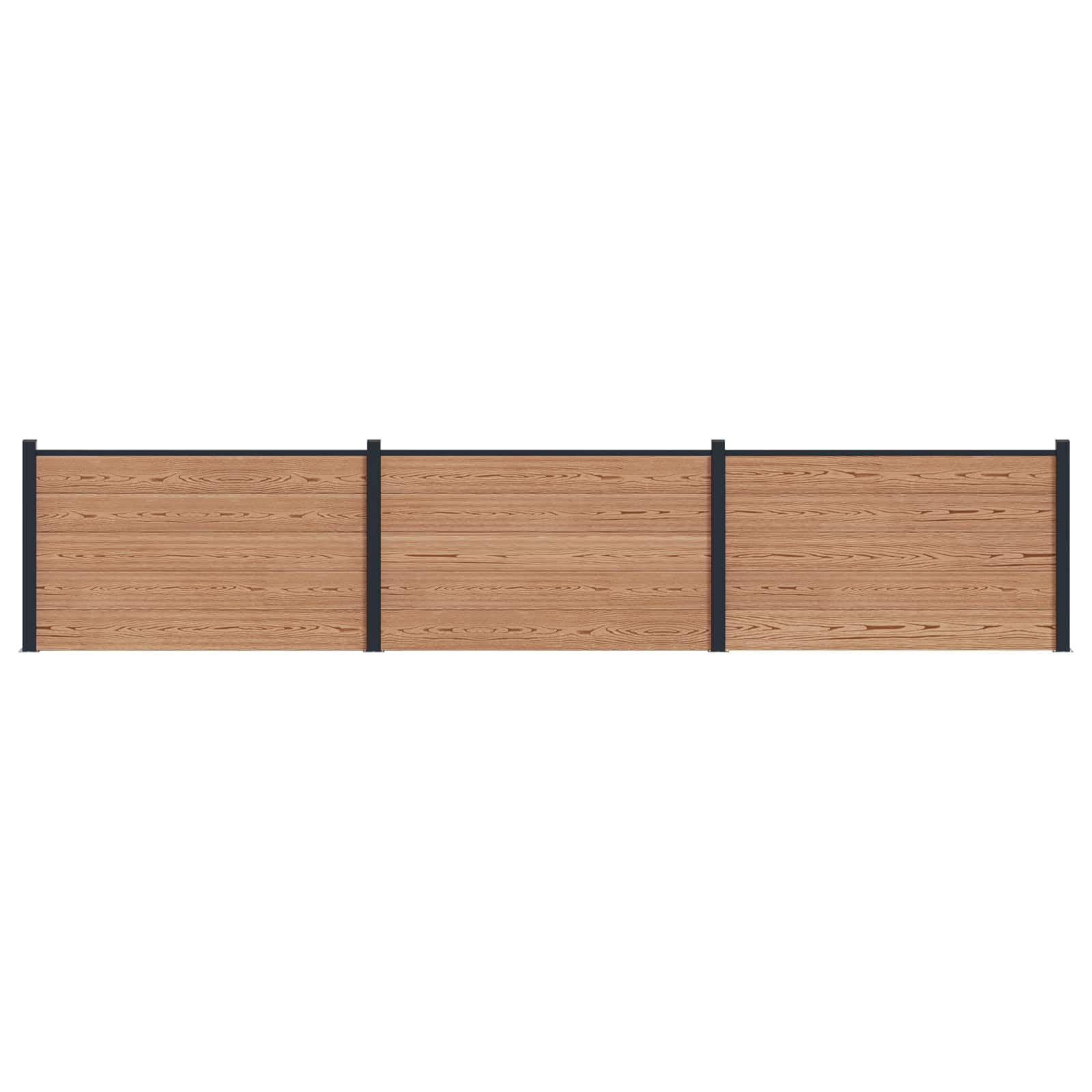 vidaXL Panou de Gardă 3 pcs WPC și Aluminiu Maro