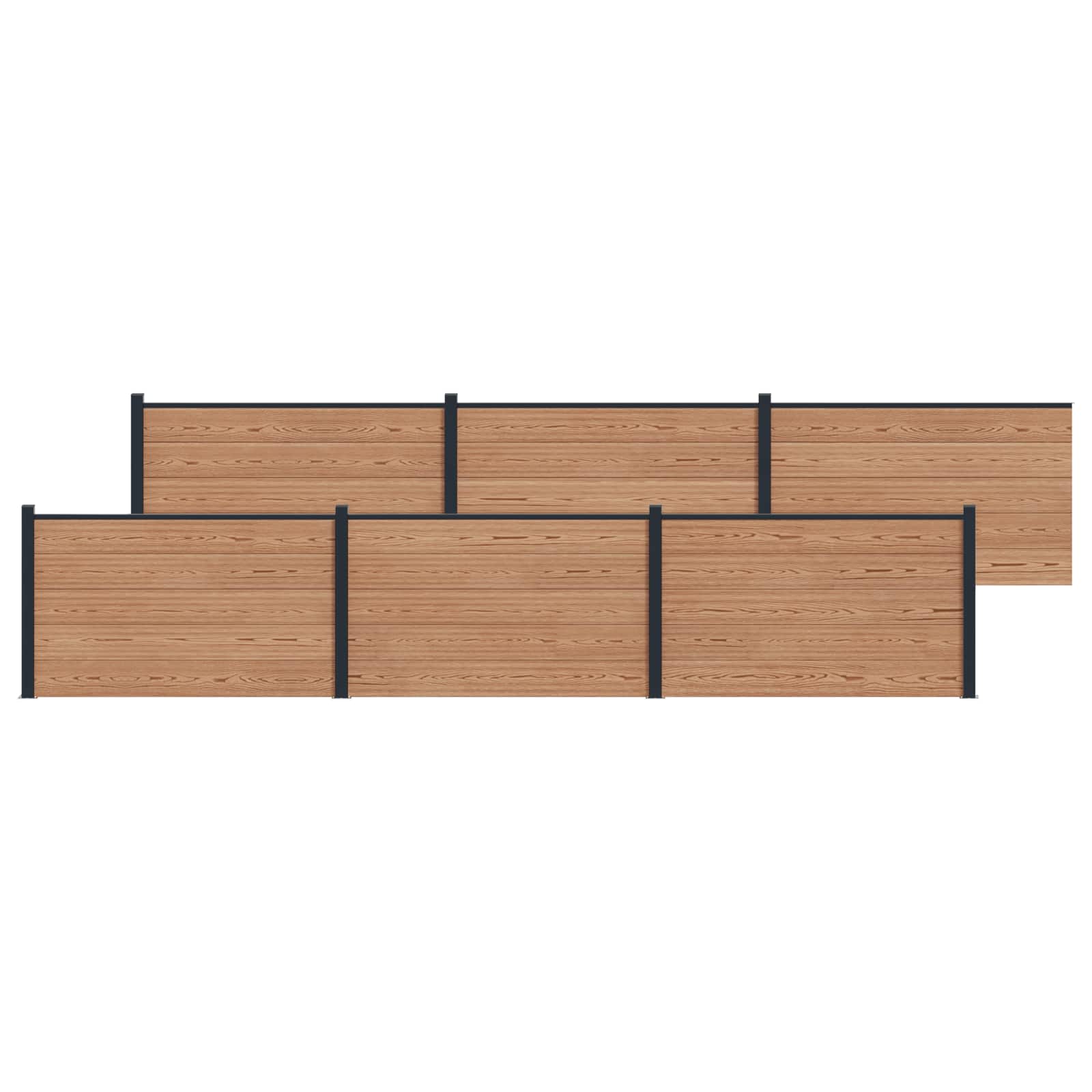 vidaXL Panou de Gardă 6 pcs WPC și Aluminiu Maro