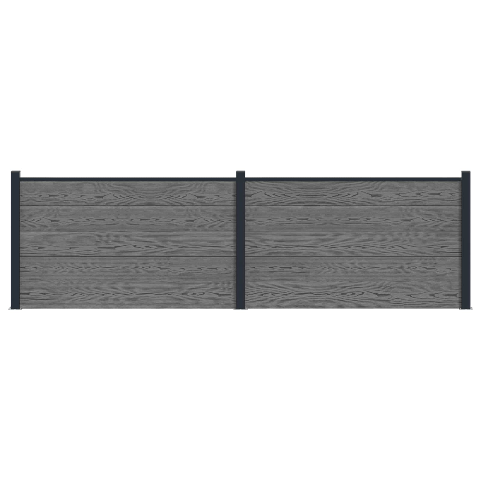 vidaXL Panou de Gardă 2 pcs WPC și Aluminiu Gri