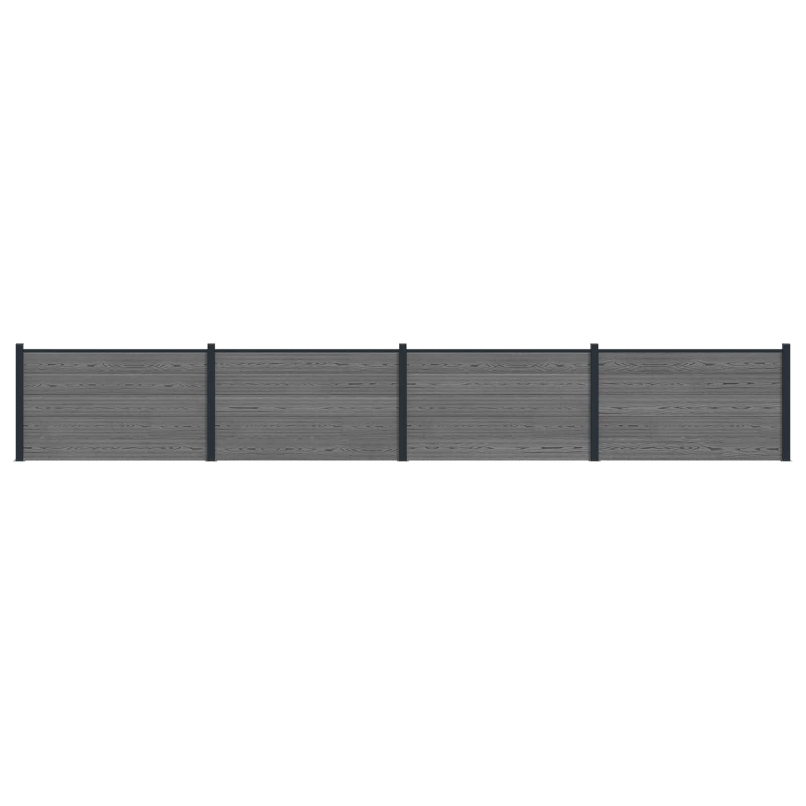 vidaXL Panou de Gardă 4 pcs WPC și Aluminiu Gri