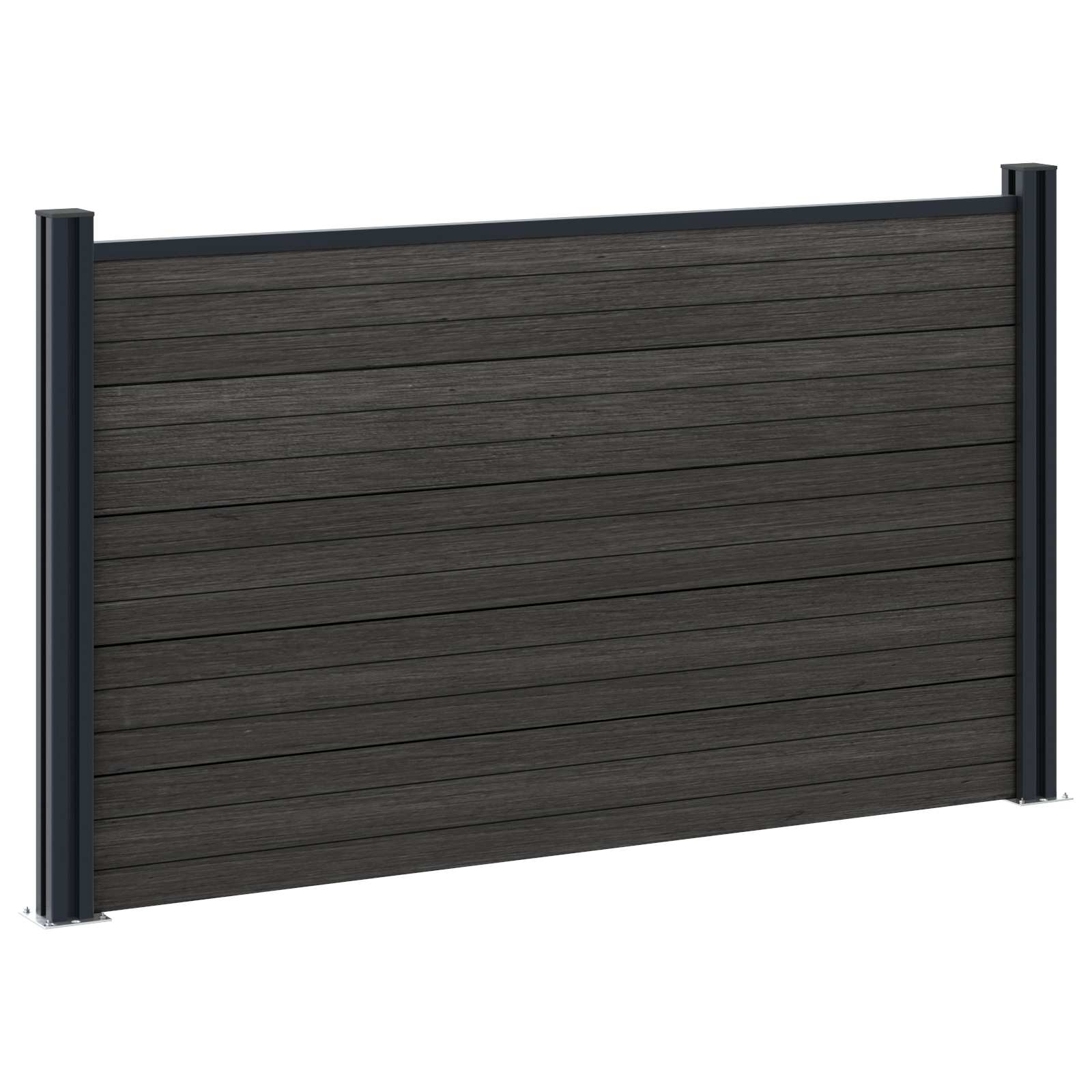 Plotový panel 2 pcs WPC a hliník Černá - obrázek 3