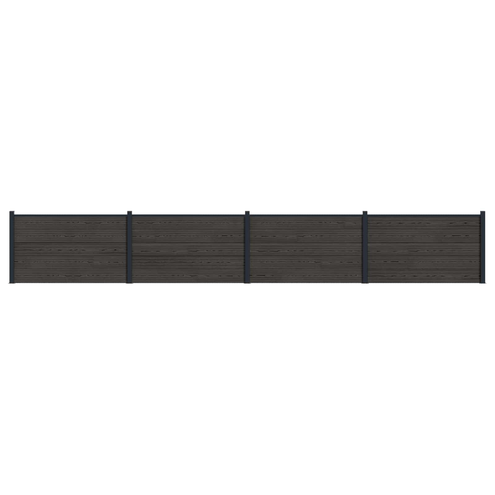 vidaXL Panou de Gardă 4 pcs WPC și Aluminiu Negru