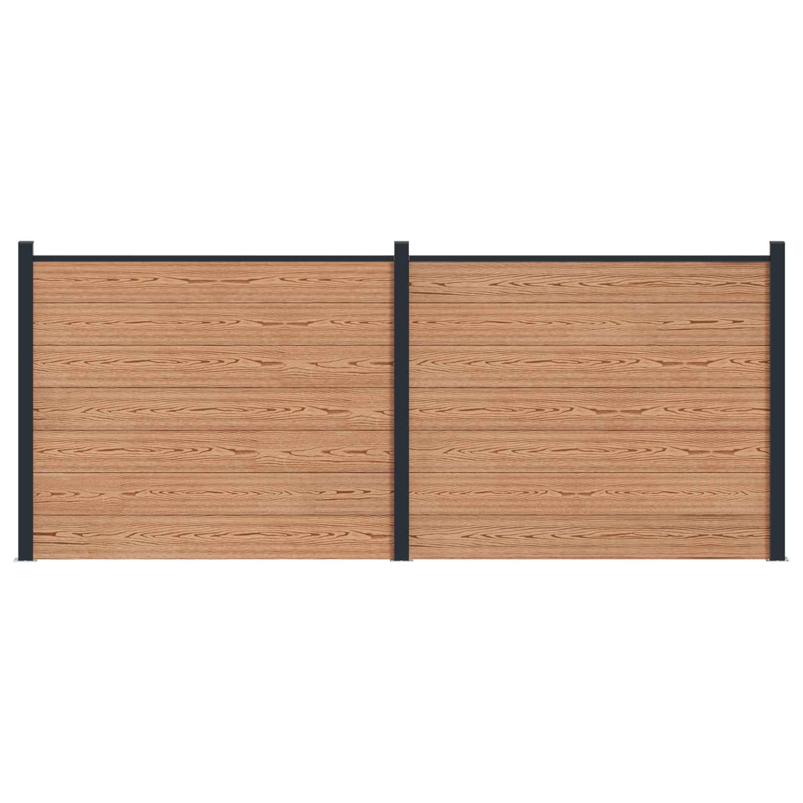 vidaXL Panou de Gardă 2 pcs WPC și Aluminiu Maro