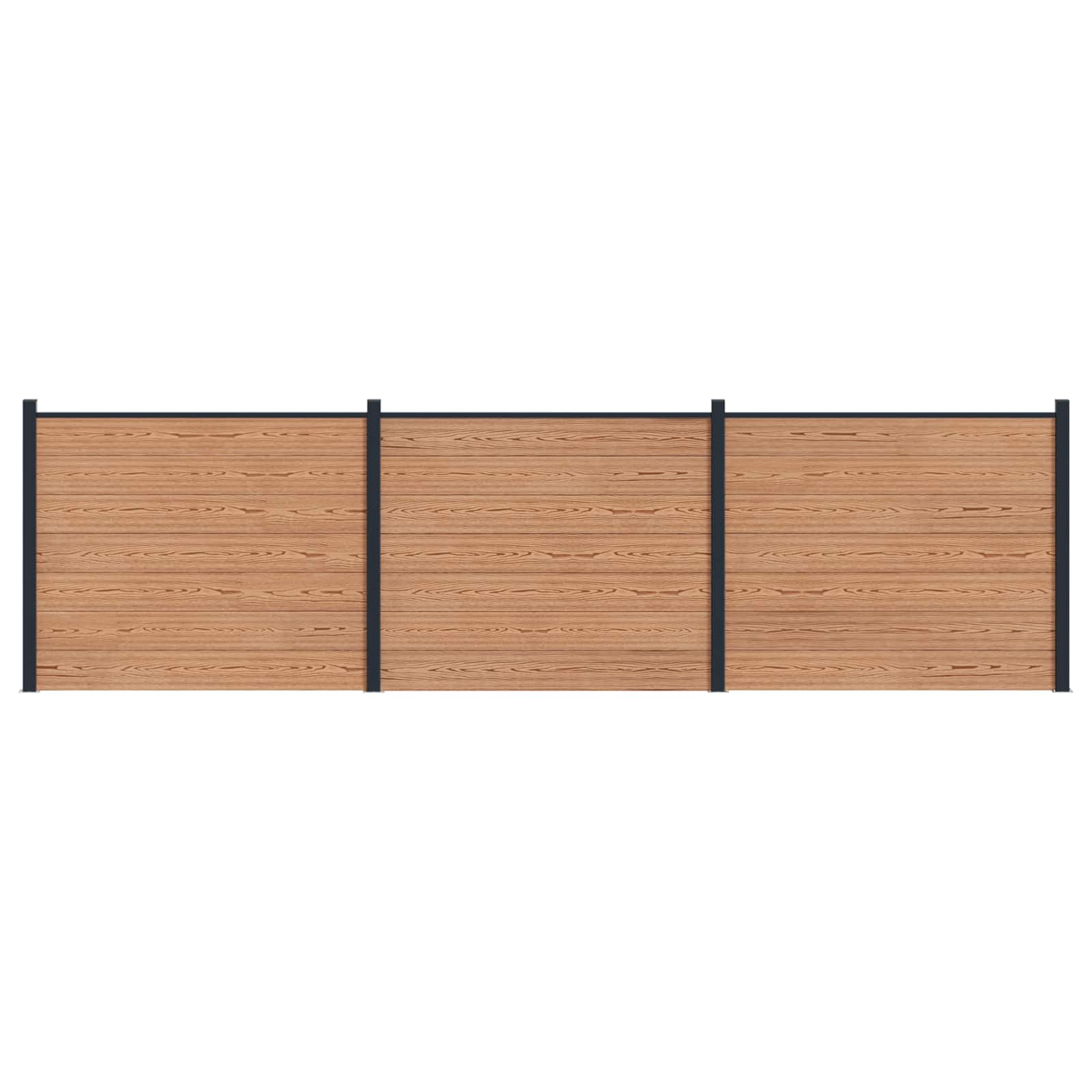 vidaXL Panou de Gardă 3 pcs WPC și Aluminiu Maro
