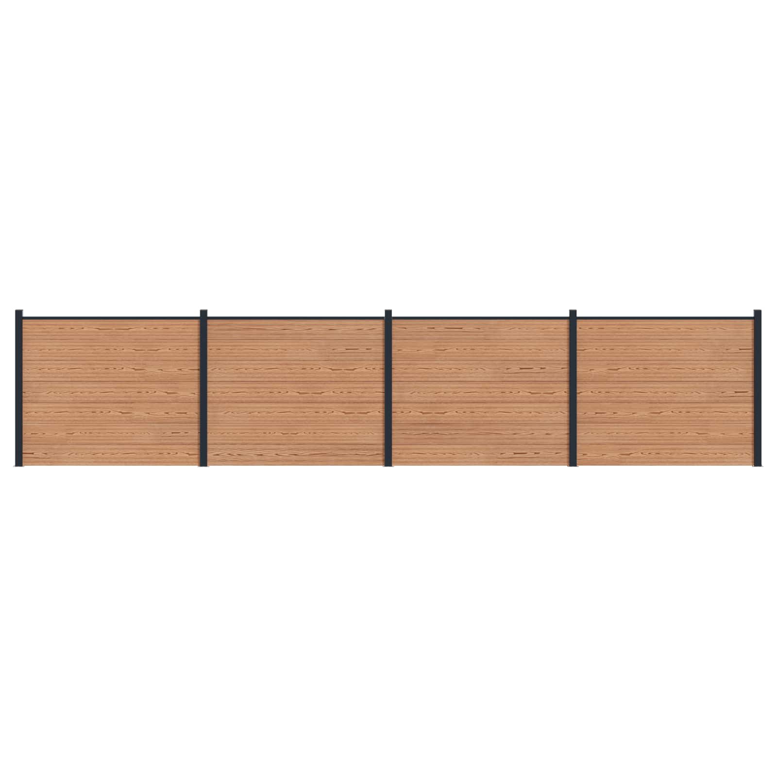 vidaXL Panou de Gardă 4 pcs WPC și Aluminiu Maro