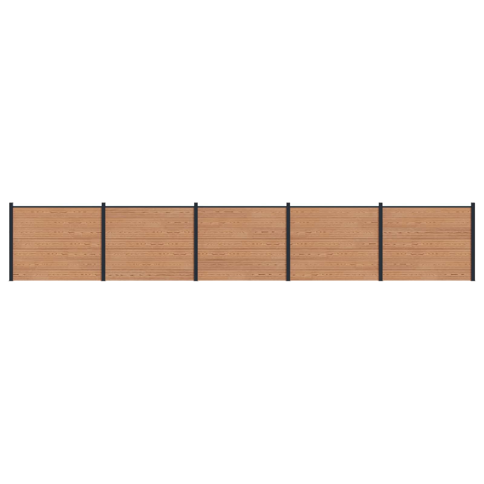 vidaXL Panou de Gardă 5 pcs WPC și Aluminiu Maro