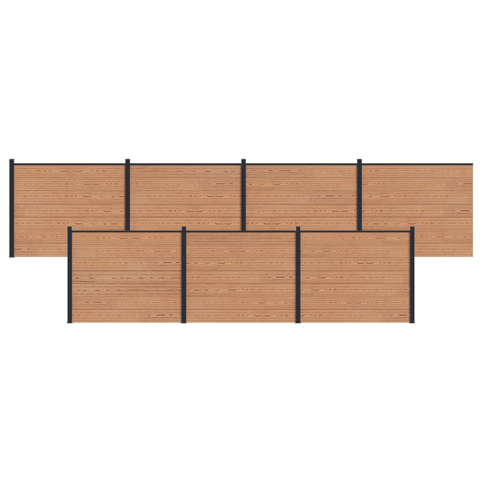 vidaXL Panou de Gardă 7 pcs WPC și Aluminiu Maro