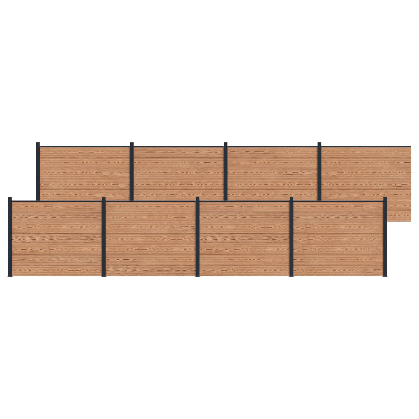 vidaXL Panou de Gardă 8 pcs WPC și Aluminiu Maro