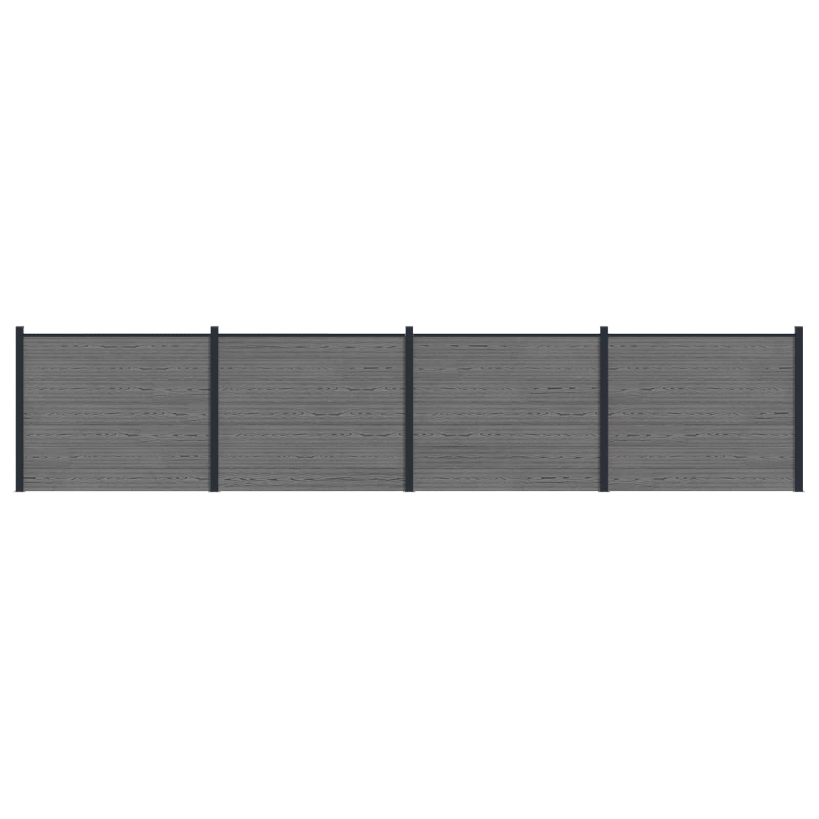 vidaXL Panou de Gardă 4 pcs WPC și Aluminiu Gri