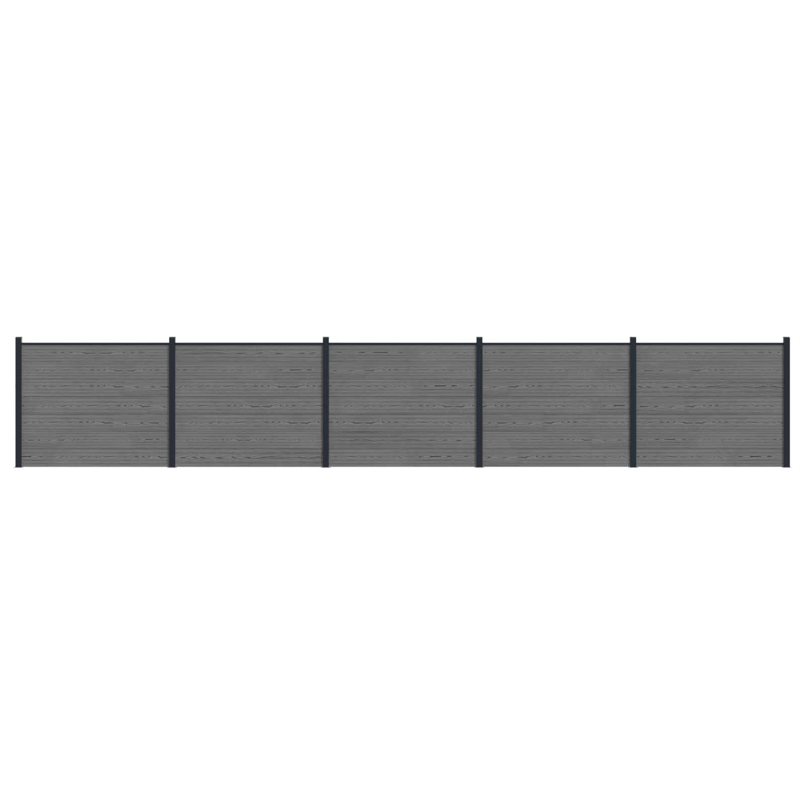 vidaXL Panou de Gardă 5 pcs WPC și Aluminiu Gri