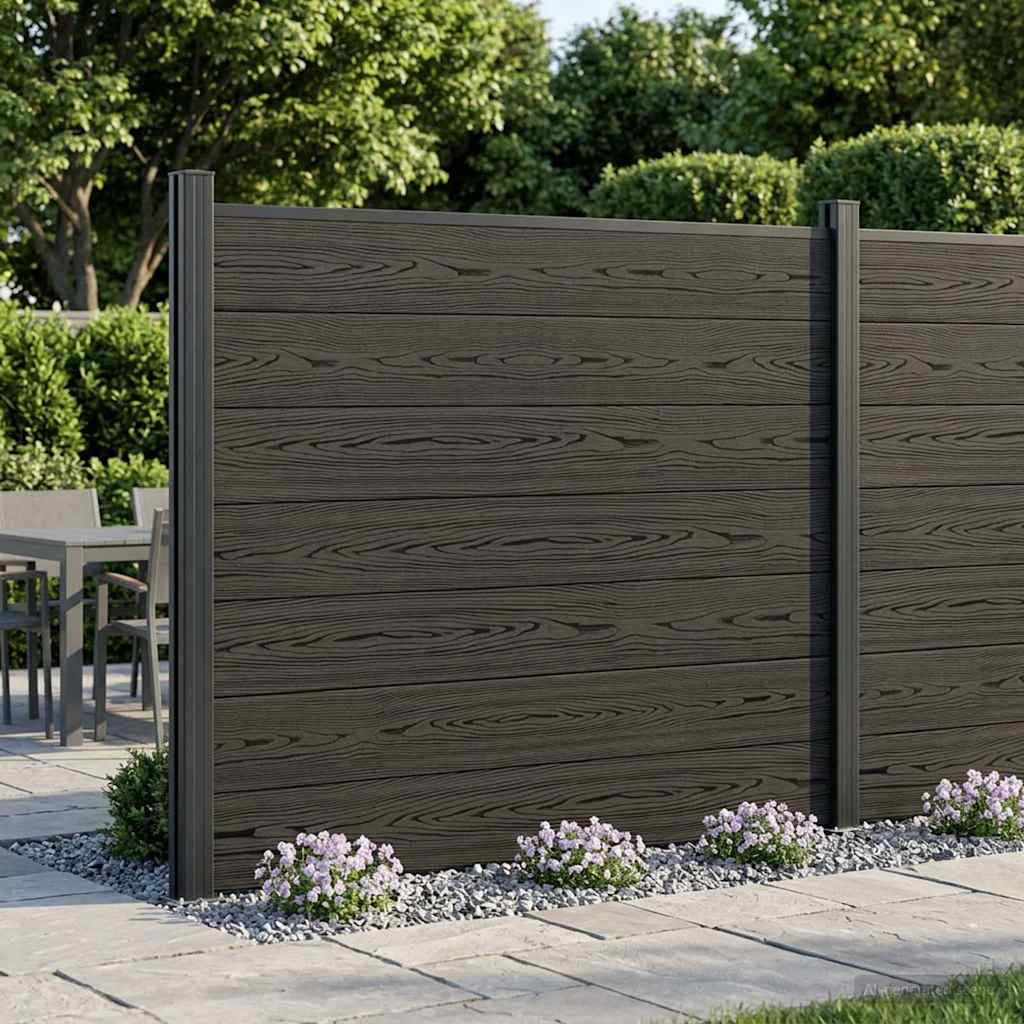vidaXL Plošča ograje WPC in aluminij Črna