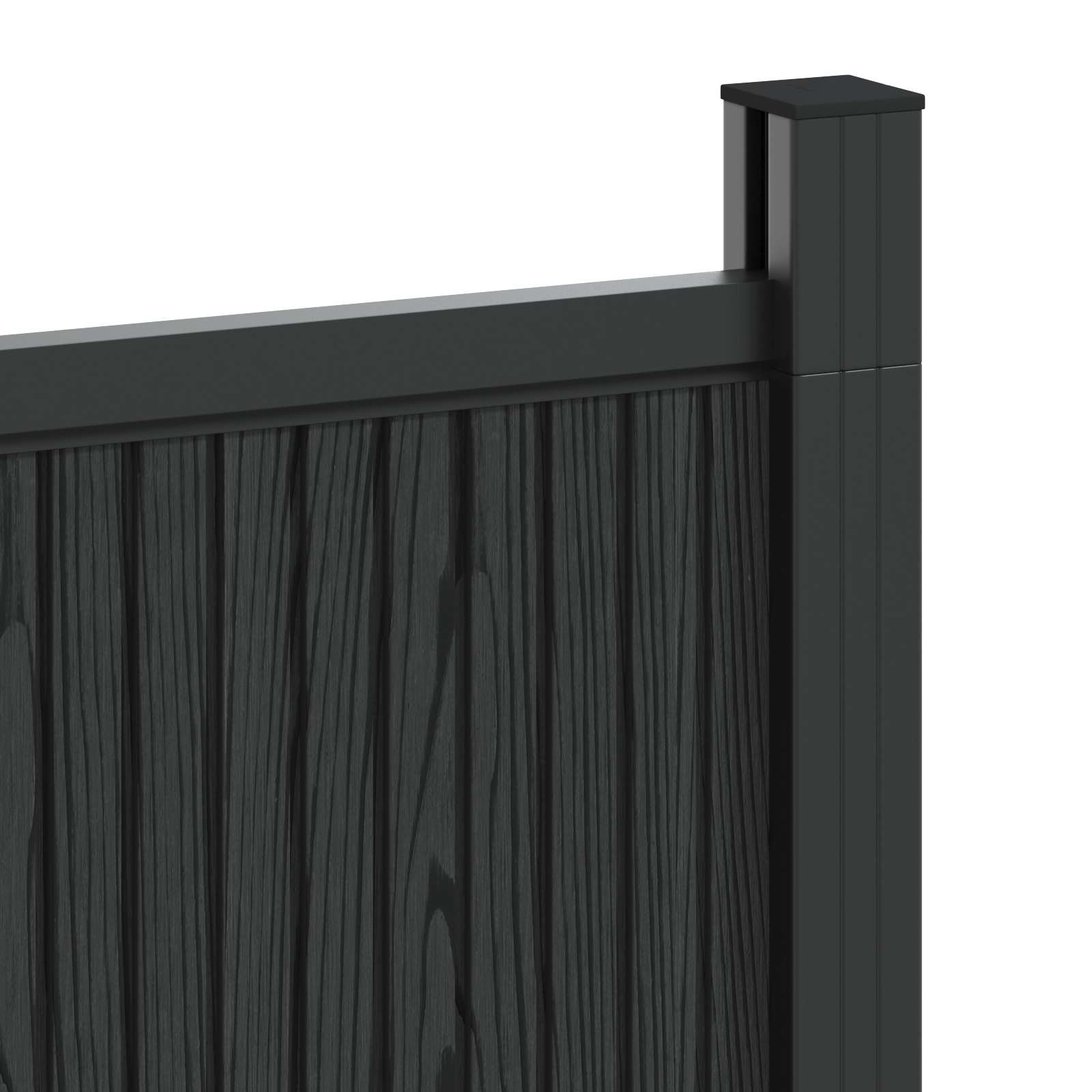 Plotový panel 2 pcs WPC a hliník Černá - obrázek 4
