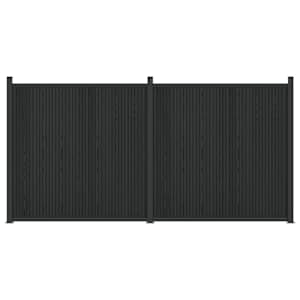 vidaXL Aiapaneel 2 tk 355 x 186,5 cm WPC ja Alumiinium Must