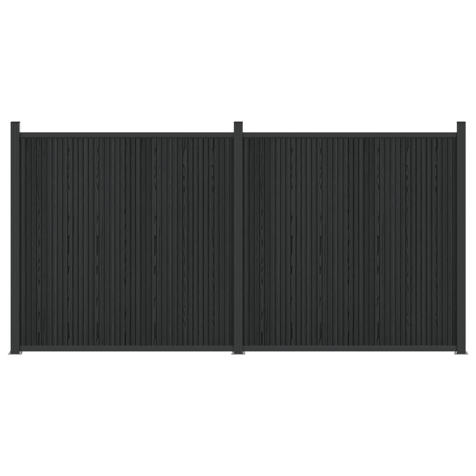 vidaXL Panou de Gardă 2 pcs WPC și Aluminiu Negru
