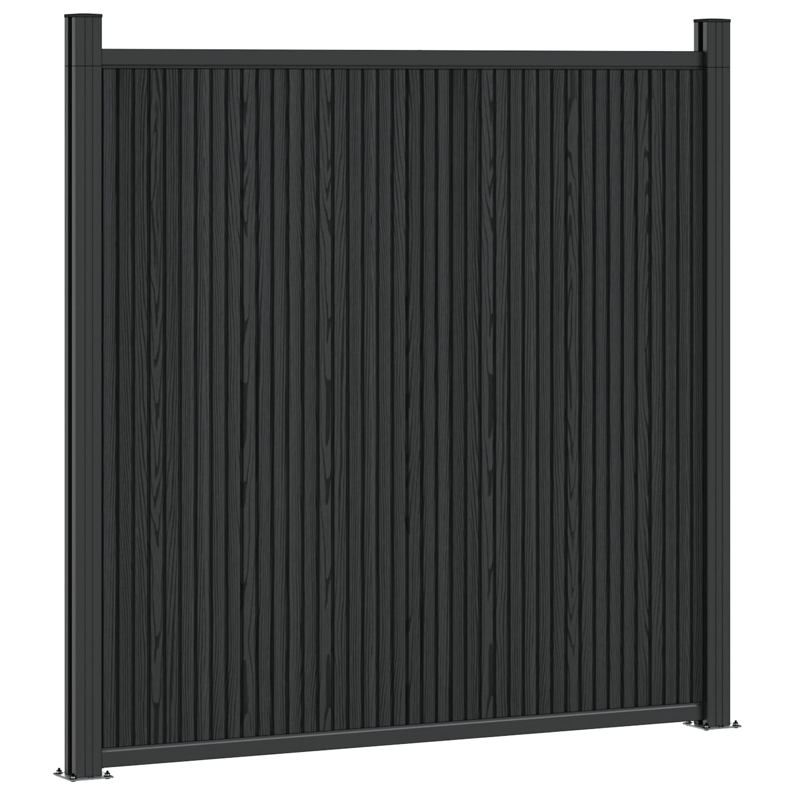 Plotový panel 2 pcs WPC a hliník Černá - obrázek 2