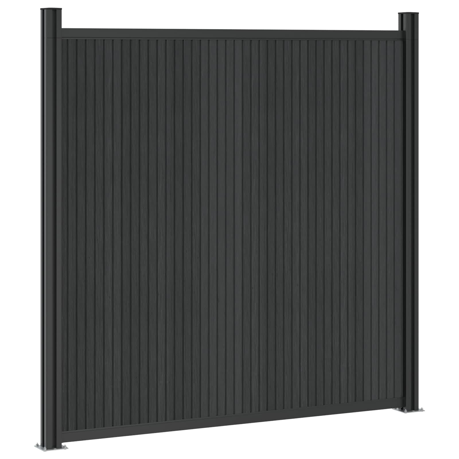 Plotový panel 2 pcs WPC a hliník Černá - obrázek 3