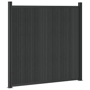Plotový panel 2 pcs WPC a hliník Černá - obrázek 4