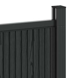 Plotový panel 3 pcs WPC a hliník Černá - obrázek 5