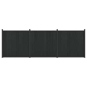 vidaXL Aiapaneel 3 tk 530 x 186,5 cm WPC ja Alumiinium Must