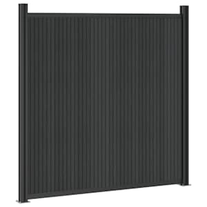 Plotový panel 3 pcs WPC a hliník Černá - obrázek 4