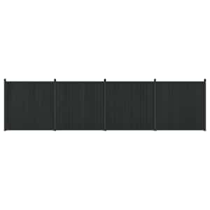vidaXL Aiapaneel 4 tk 705 x 186,5 cm WPC ja Alumiinium Must