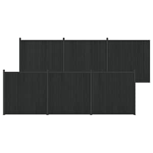 vidaXL Aiapaneel 6 tk 1055 x 186,5 cm WPC ja Alumiinium Must