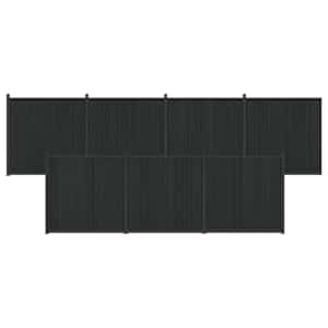 vidaXL Aiapaneel 7 tk 1230 x 186,5 cm WPC ja Alumiinium Must