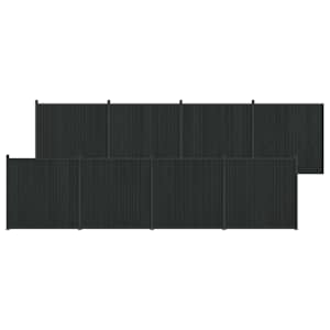 vidaXL Aiapaneel 8 tk 1405 x 186,5 cm WPC ja Alumiinium Must