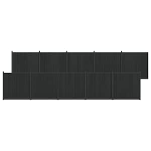 vidaXL Aiapaneel 10 tk 1755 x 186,5 cm WPC ja Alumiinium Must